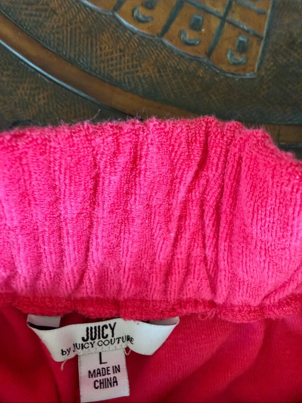 Juicy Couture Bright Pink Terry Shorts with Elastic Waist